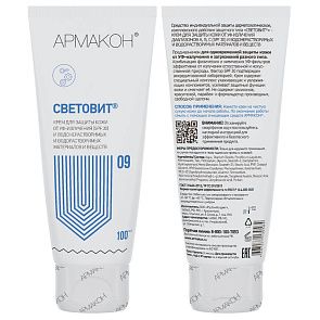 СВЕТОВИТ Крем для защиты кожи от УФ излучения диапазонов А, В, С (SPF30) и водонерастворимых и водорастворимых материалов и веществ